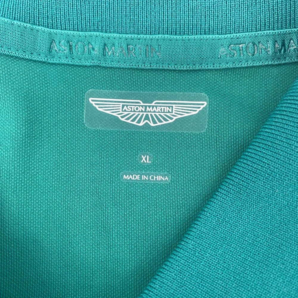 Aston Martin Polo Shirt Mens XL Teal Green Short‎ Sleeve AML23KPO01XL NWT Logo